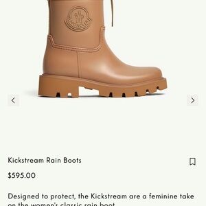 Moncler Women's Brown Kickstream Rain Boots NWT